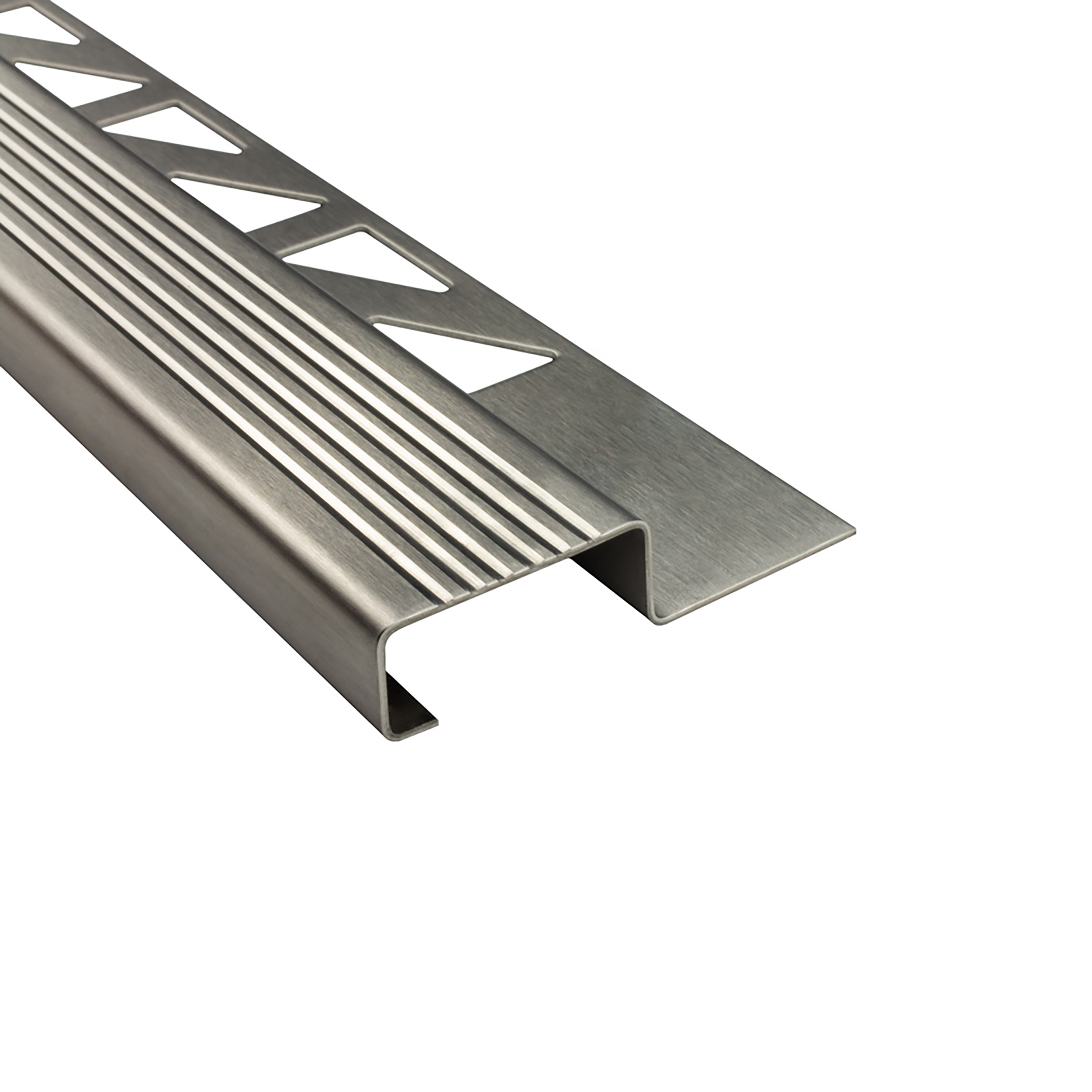 10x Edelstahl Stufenprofil Fliesenleiste Profil Treppen Schiene H10mm gebürstet
