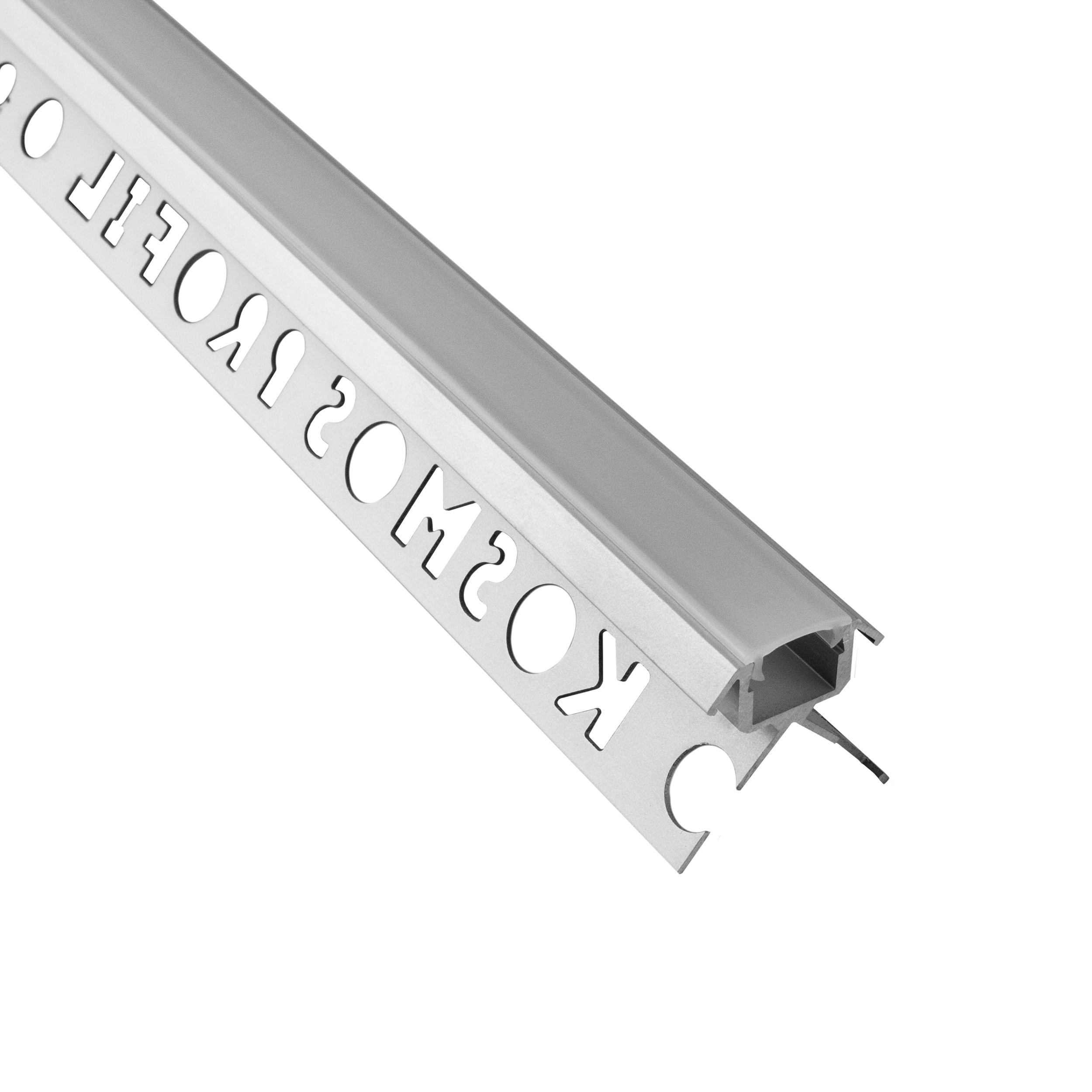 C-T77 LED Alu Fliesenprofil Ecke aussen 12mm silber 2m opal
