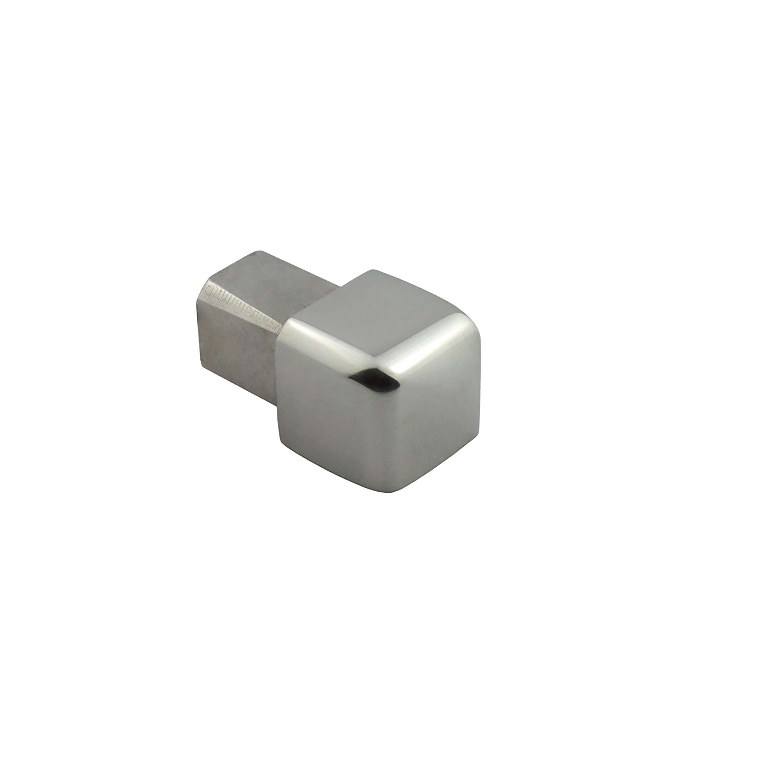 Quadrat Ausseneck Edelstahl V2A 11mm glänzend