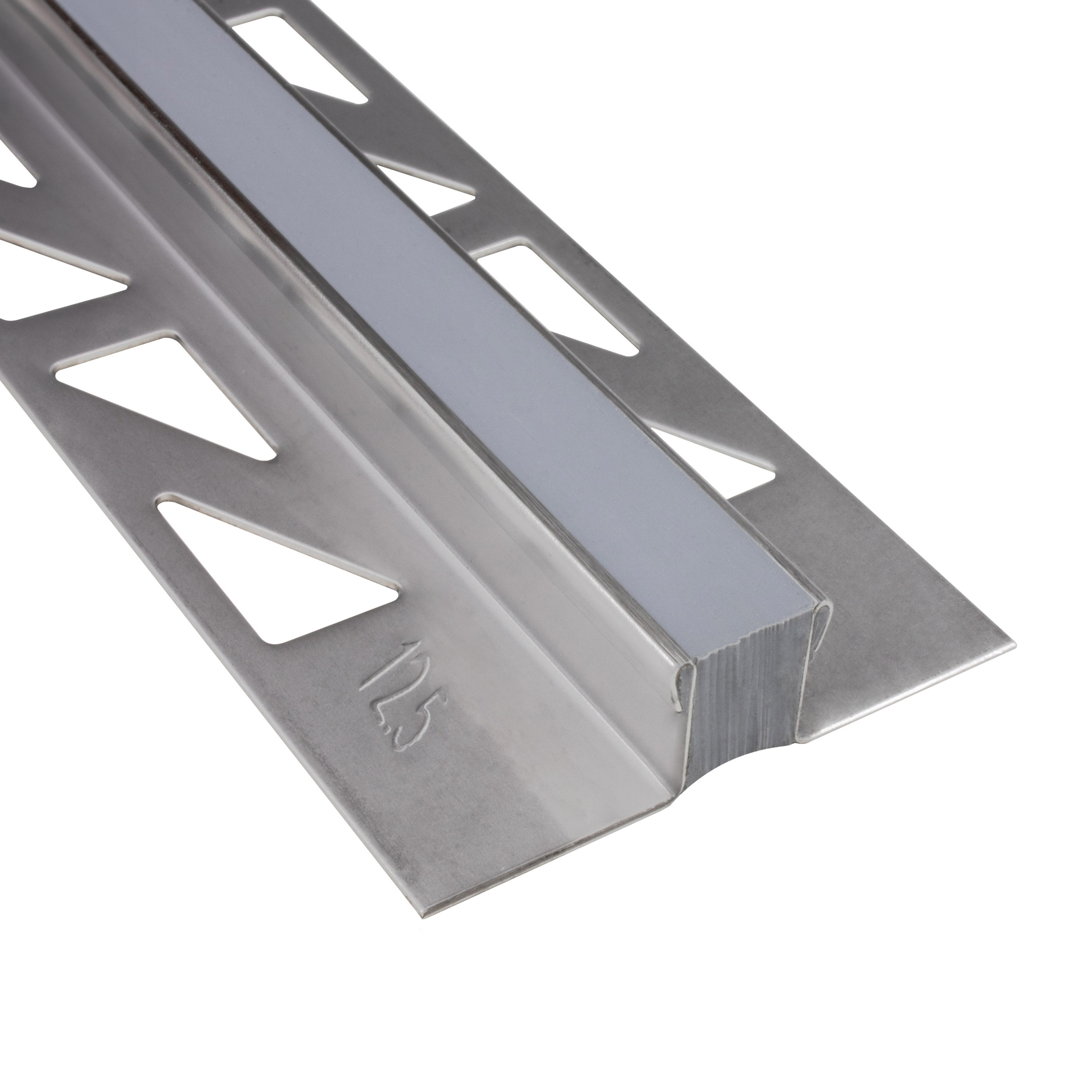 Dehnfugen Edelstahl Fliesenschiene Fliesenprofil silber matt L250cm 12mm Dehnfugen Edelstahl Fliesenschiene Fliesenprofil silber matt L250cm 12mm