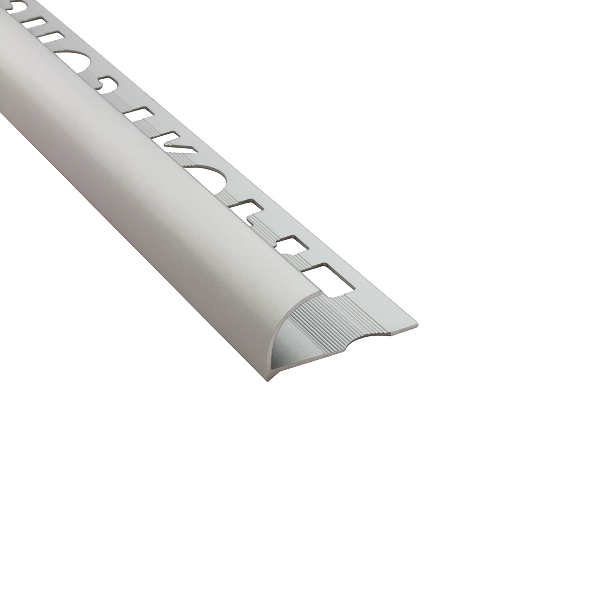Alu Viertelkreis Profil Fliesenschiene eloxiert silber 2,7m 12mm matt