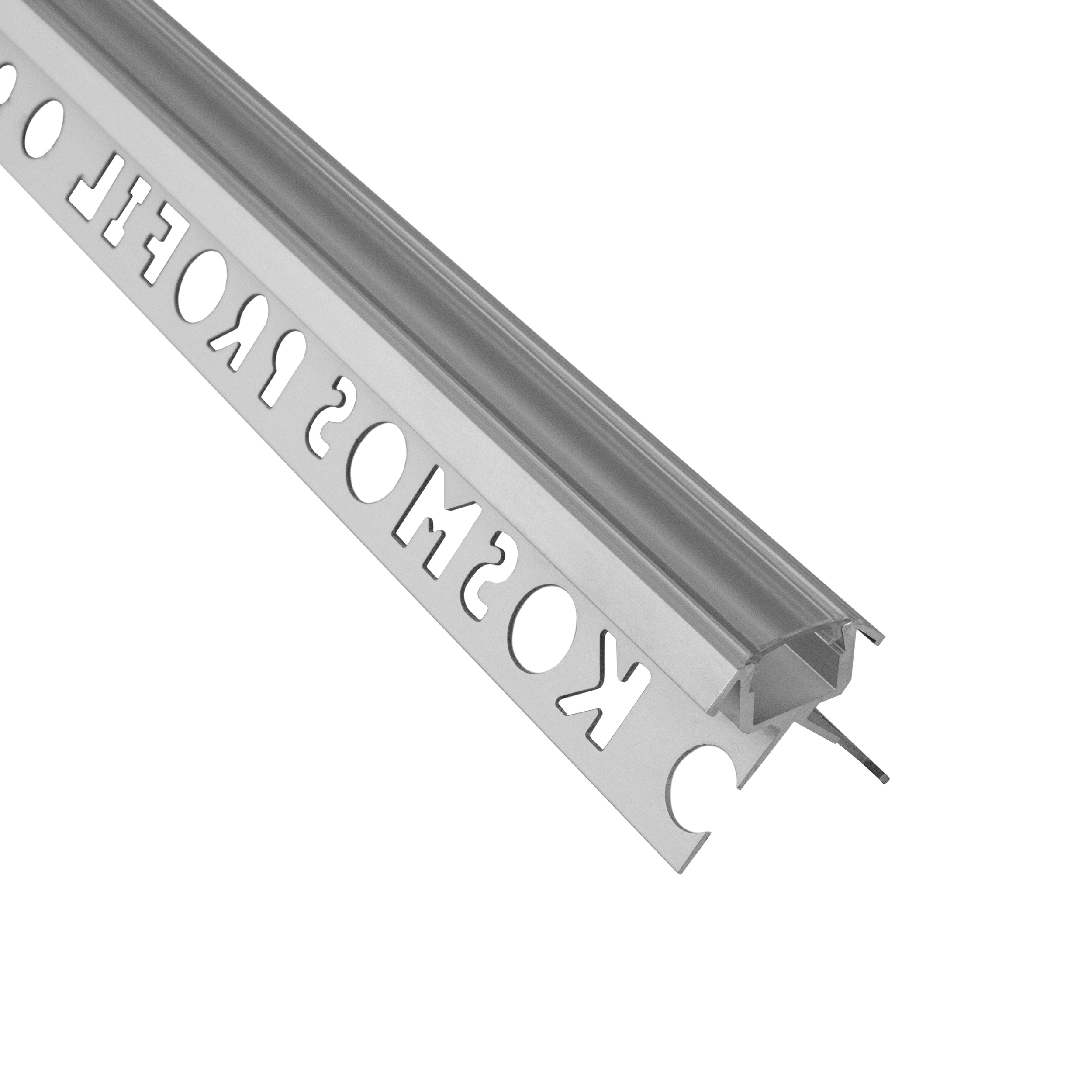 C-T77 LED Alu Fliesenprofil Ecke aussen 12mm silber 2m klar