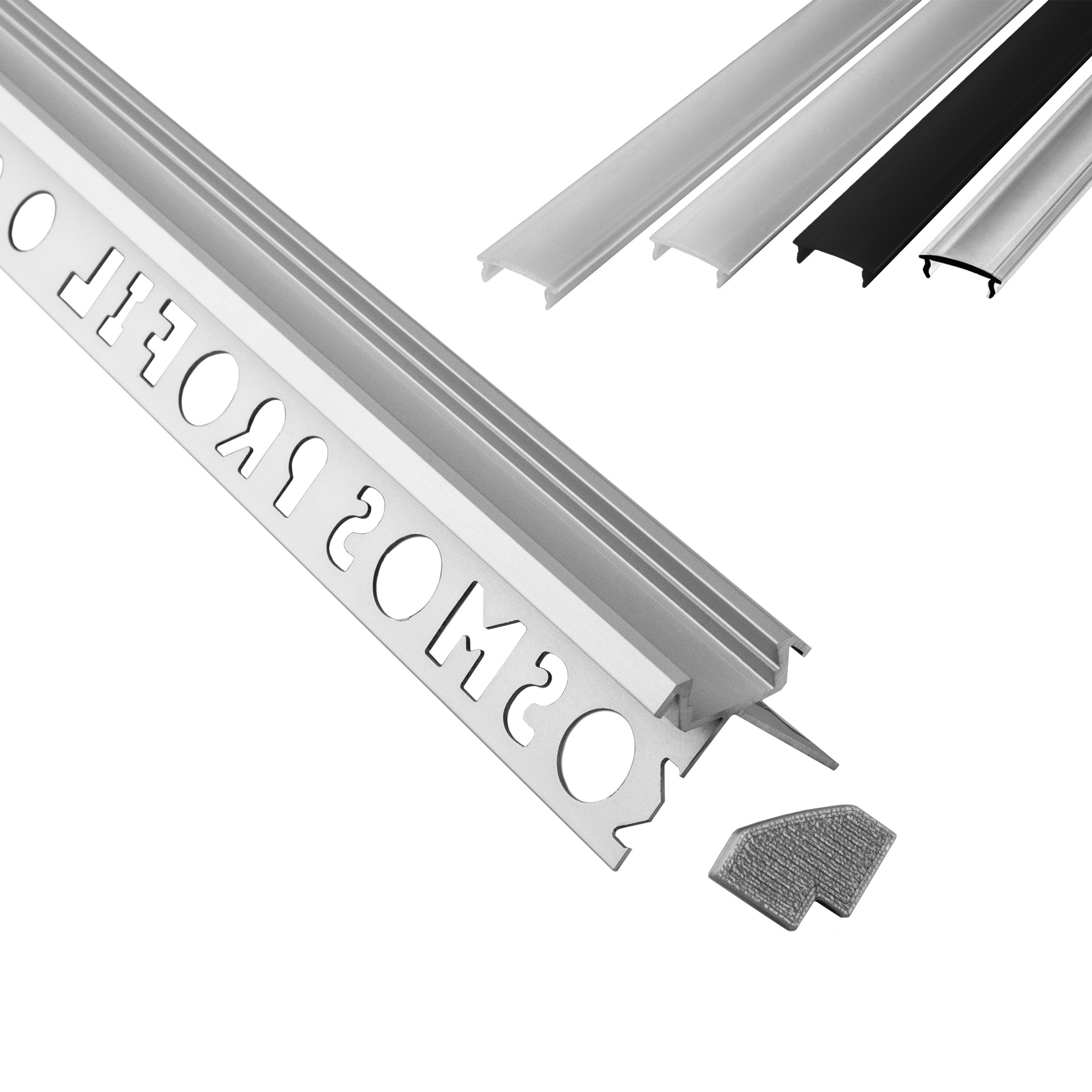 C-T77 LED Alu Fliesenprofil Ecke aussen 10mm silber