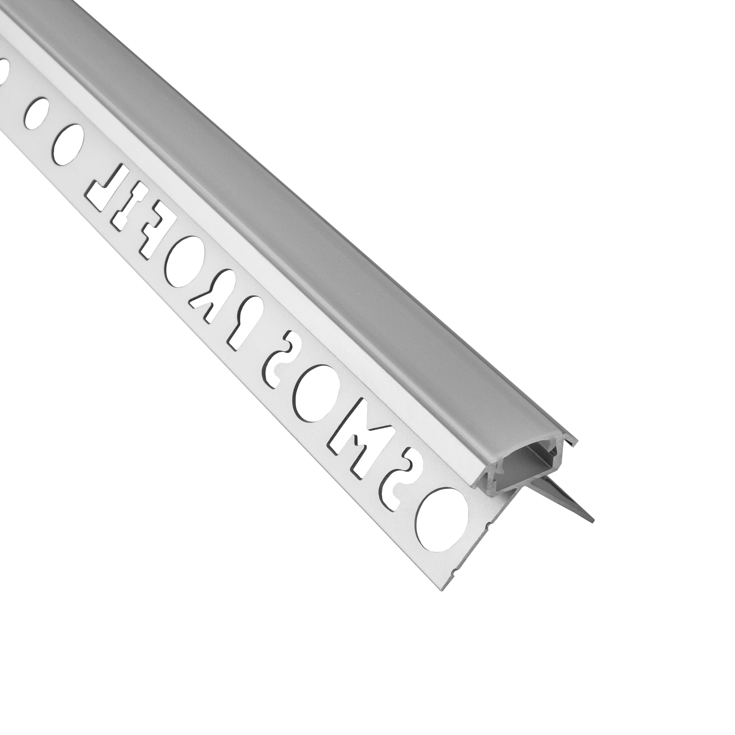 C-T77 LED Alu Fliesenprofil Ecke aussen 10mm silber 2m opal