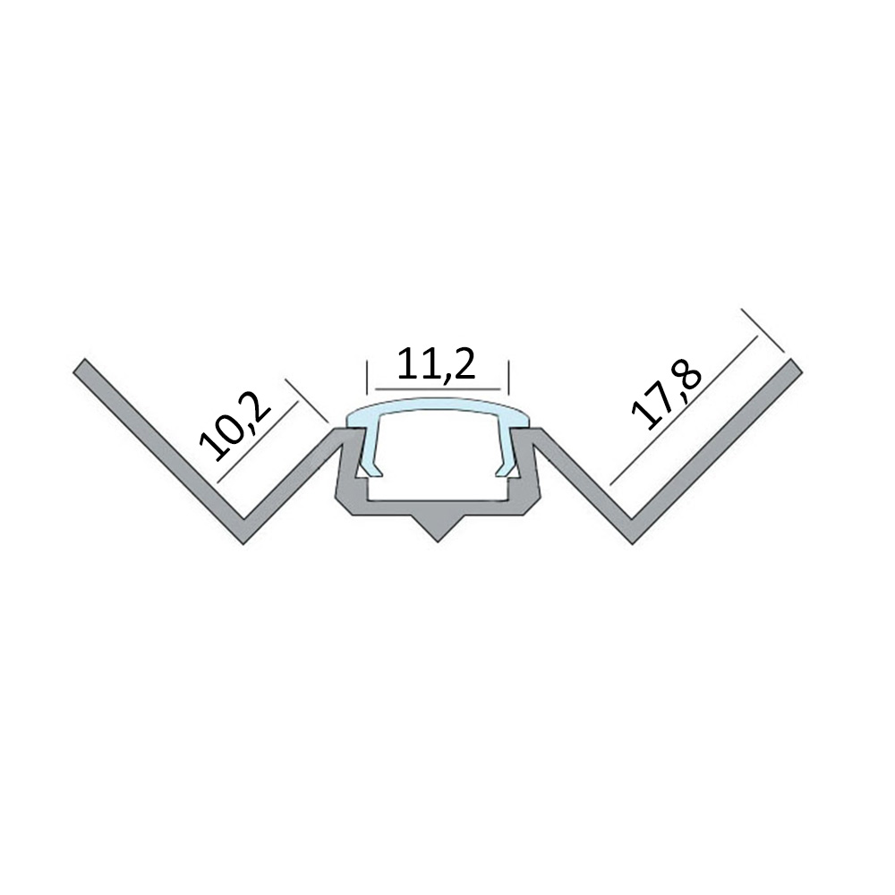 IN-T77 LED Alu Fliesenprofil Ecke innen 12mm silber